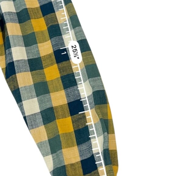 Woolrich Men's Yellow/Blue Long Sleeve Flannel Plaid Button Down Size L - Picture 10 of 11
